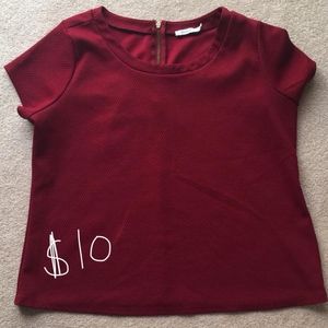 Red Short Sleeve Top